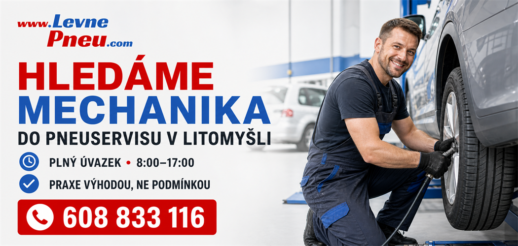 Banner - HLEDÁME MECHANIKA DO PNEUSERVISU