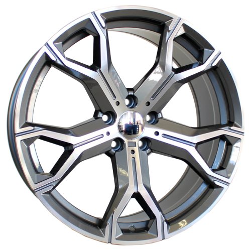 Alu kola Racing Line B5498, 20x9 5x112 ET35, šedivá + leštění (zátěžová)