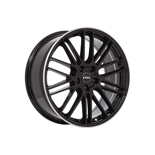 Alu kola RIAL KIBO, 19x8 5x114.3 ET45, černá lesklá + leštěný límec