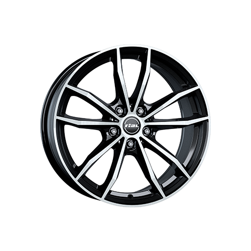 Alu kola RIAL X12X, 20x9 5x112 ET38, černá lesklá + leštění (zátěžová)
