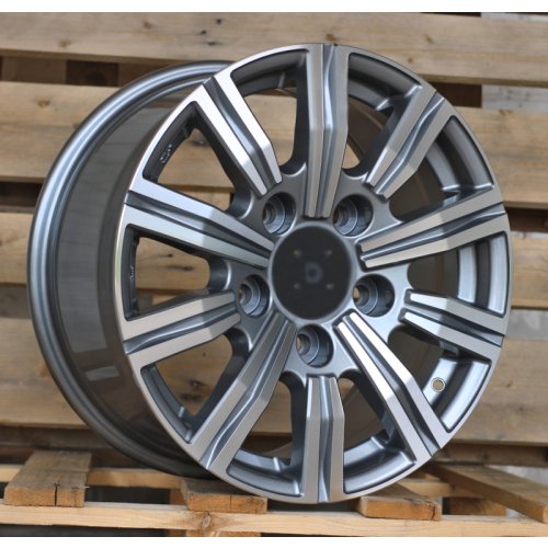 Alu kola Racing Line B1149, 17x8 5x150 ET50, šedivá + leštění