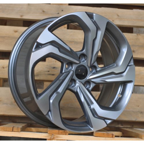 Alu kola Racing Line I7109, 17x7.5 5x114.3 ET45, šedivá + leštění