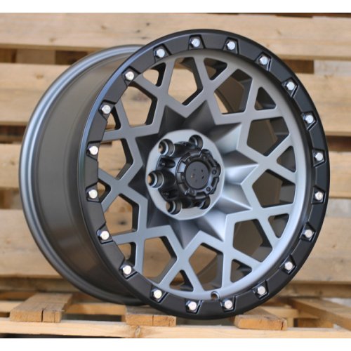 Alu kola Racing Line JT245, 17x9 6x114.3 ET, šedivá matná + leštění