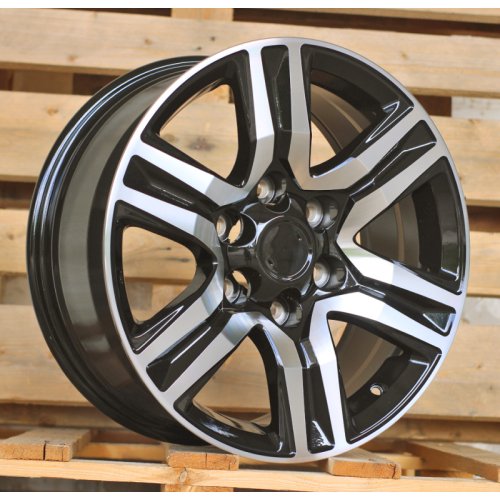 Alu kola Racing Line H718F, 17x7.5 6x139.7 ET25, černá + leštění (zátěžová)