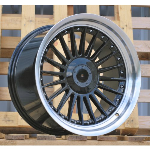 Alu kola Racing Line B1803, 18x10 5x120 ET15, černá + leštěný límec