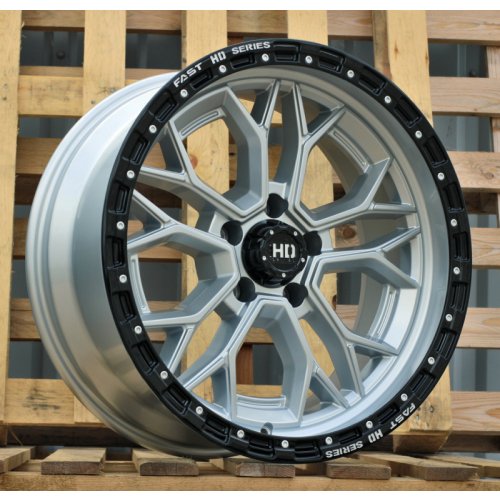 Alu kola Racing Line D1971, 20x9 5x127 ET, stříbrná + černá (zátěžová)