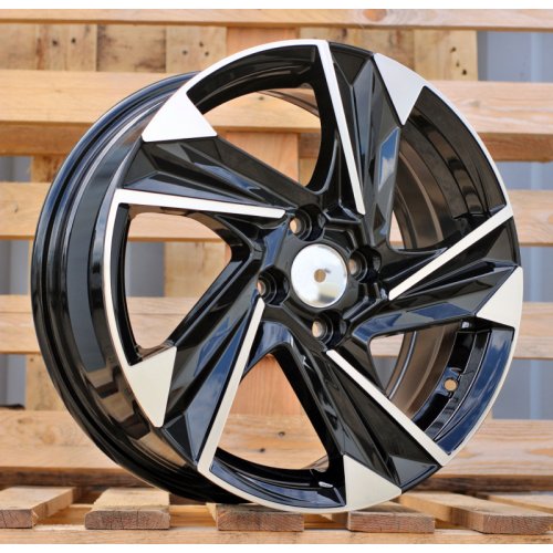 Alu kola Racing Line Y1220, 16x6.5 4x100 ET45, černá + leštění