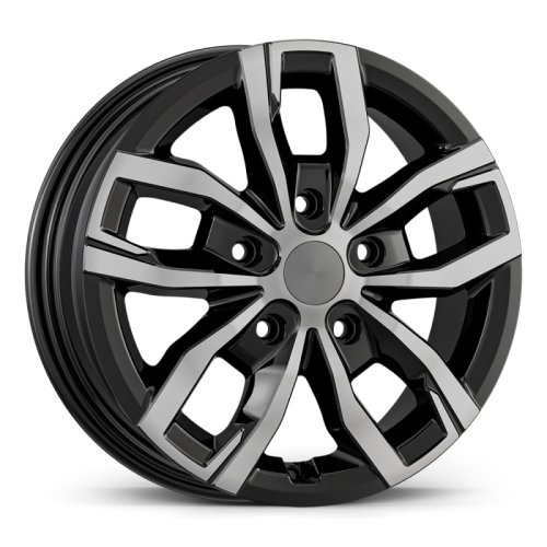 Alu kola AGT 16275, 16x6 5x130 ET68, černá + leštění (zátěžová)