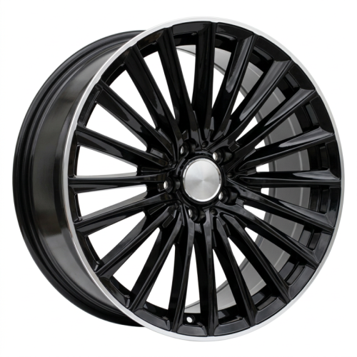Alu kola Racing Line B5909, 21x9 5x112 ET48, černá + leštěný límec (zátěžová)