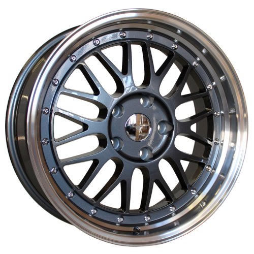 Alu kola Racing Line A1025, 17x7.5 5x120 ET34, šedivá + leštěný límec