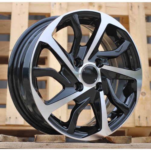 Alu kola Racing Line B2477, 14x5.5 4x100 ET43, černá + leštění