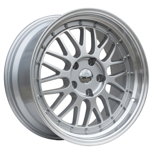 Alu kola Racing Line A1025, 17x7.5 4x100 ET25, stříbrná + leštěný límec