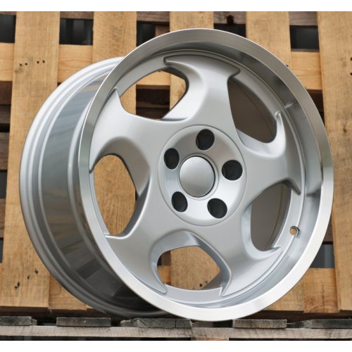 Alu kola Racing Line B2417, 17x9 5x120 ET17, stříbrná + leštěný límec