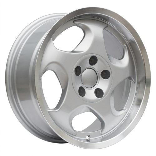 Alu kola Racing Line B2417, 17x9 5x120 ET17, stříbrná + leštěný límec