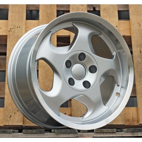 Alu kola Racing Line B2418, 17x9 5x120 ET17, stříbrná + leštěný límec