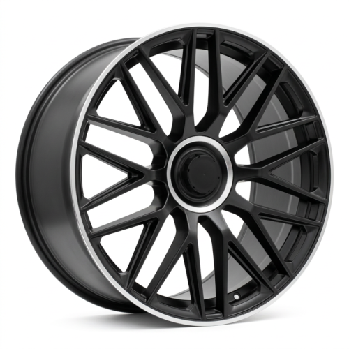 Alu kola Racing Line B1766, 18x8 5x112 ET43, černá matná + leštěný límec