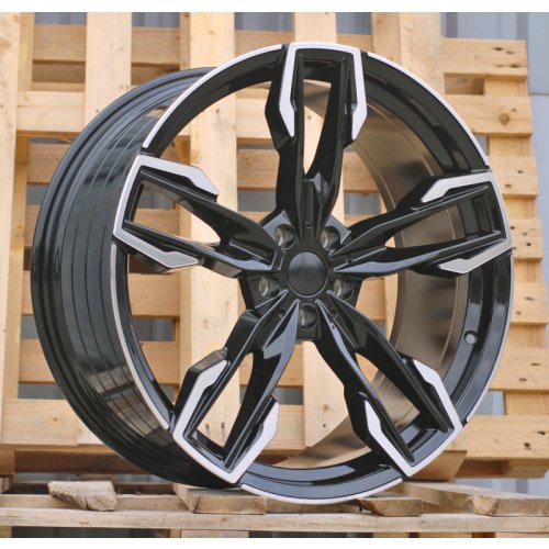 Alu kola Racing Line YF5718, 21x9.5 5x112 ET43, černá + leštění (zátěžová)