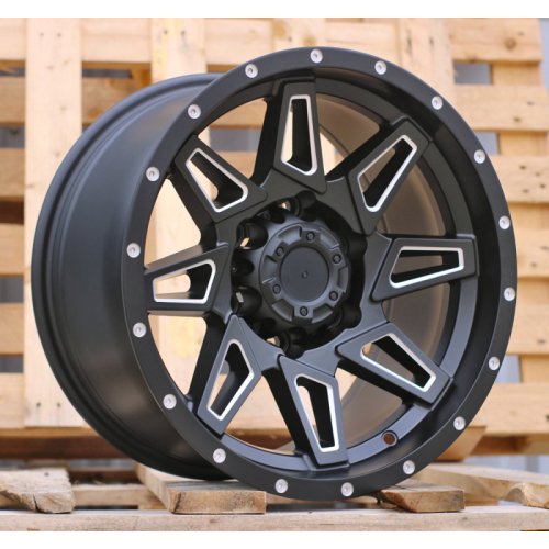 Alu kola Racing Line JT212, 16x8.5 6x139.7 ET, černá + leštění (zátěžová)