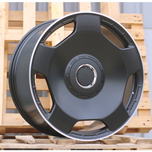 Alu kola Racing Line F5133, 22x10 5x112 ET46, černá matná + leštěný límec