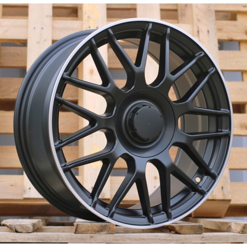 Alu kola Racing Line H3368F, 17x7.5 5x112 ET35, černá + leštěný límec