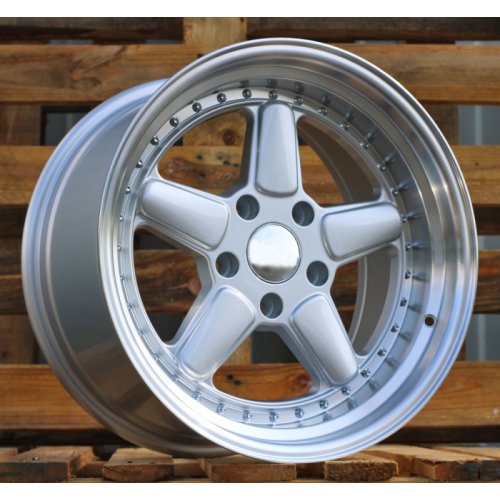 Alu kola Racing Line 7961F, 17x7.5 4x100 ET30, stříbrná + leštěný límec