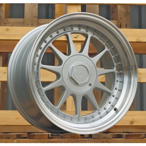 Alu kola Racing Line 7962F, 17x7.5 4x100 ET30, stříbrná + leštěný límec