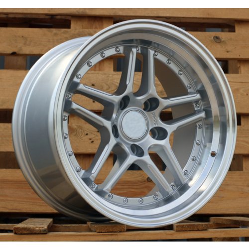 Alu kola Racing Line A5863, 17x8.5 5x120 ET30, stříbrná + leštěný límec