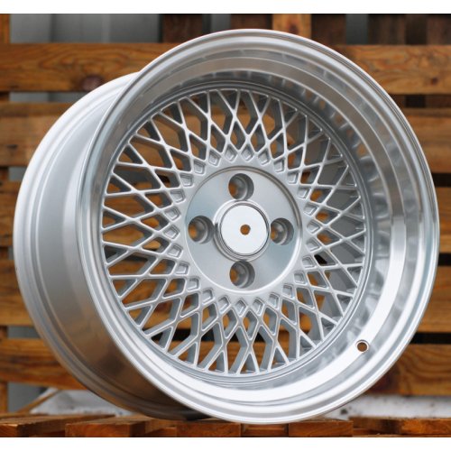 Alu kola Racing Line LU483, 15x8 4x100 ET20, stříbrná + leštěný límec