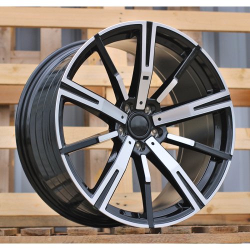 Alu kola Racing Line YF1156, 20x8.5 5x112 ET26, černá + leštění (zátěžová)