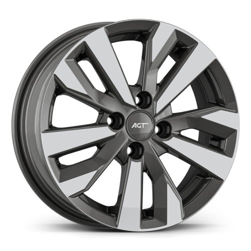 Alu kola AGT 15195, 15x6 4x100 ET35, šedivá + leštění