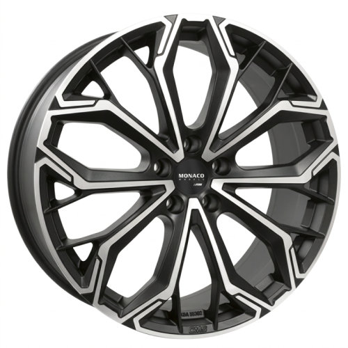 Alu kola MONACO WHEELS GPC17, 19x8 5x112 ET52, černá matná + leštění (zátěžová)