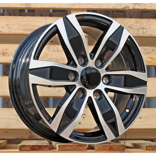 Alu kola Racing Line YF6153, 16x7 6x130 ET50, černá + leštění (zátěžová)