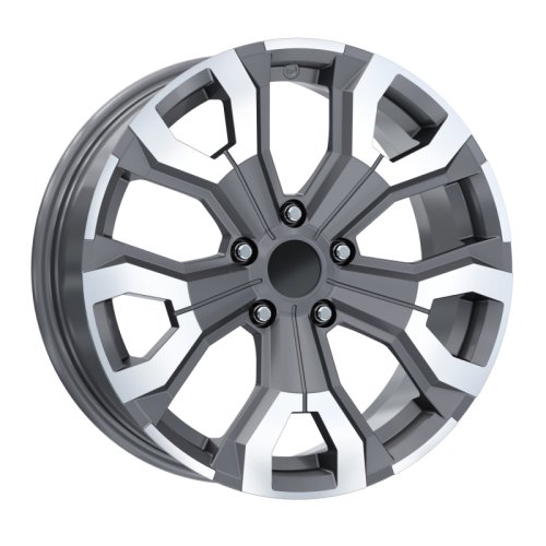 Alu kola Arceo DY1887, 17x7 5x114.3 ET35, šedivá + leštěný límec