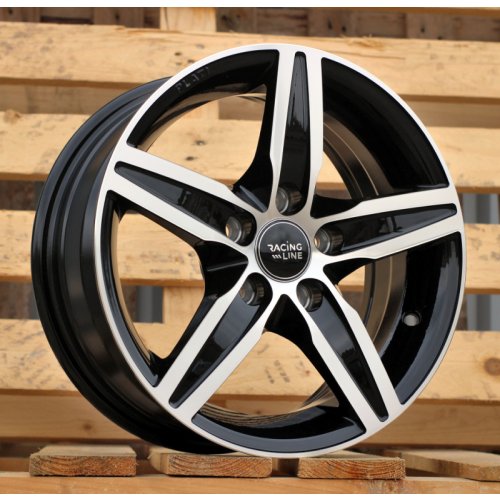 Alu kola Racing Line L299, 14x6 5x100 ET35, černá + leštění