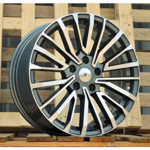 Alu kola Racing Line B1515, 18x8 5x120 ET50, šedivá + leštění (zátěžová)