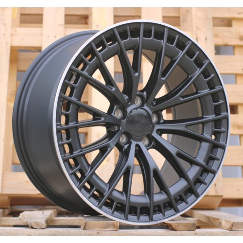 Alu kola Racing Line 3S1384, 20x9.5 5x112 ET43, černá matná + leštěný límec