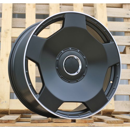 Alu kola Racing Line BYF3111, 22x10 5x112 ET42, černá matná + leštěný límec (zátěžová)