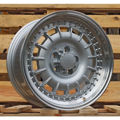 Alu kola Racing Line B1855, 17x8 5x112 ET30, stříbrná + leštěný límec