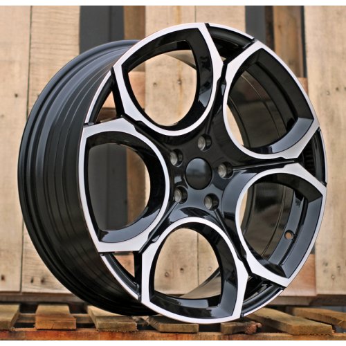 Alu kola Racing Line Y1232, 19x8 5x112 ET45, černá + leštění