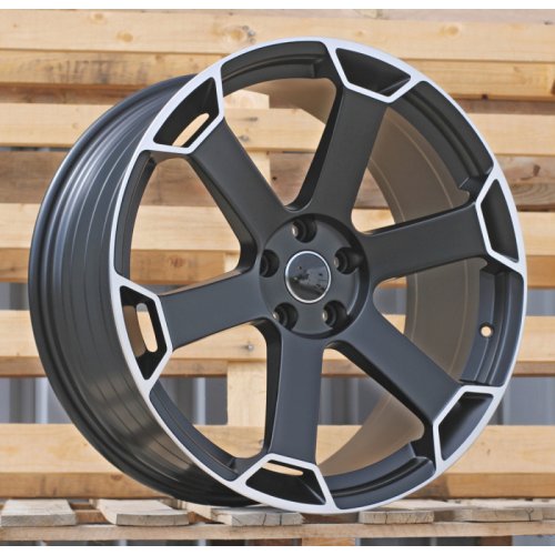 Alu kola Racing Line YF6149, 20x9 5x112 ET30, černá matná + leštěný límec (zátěžová)