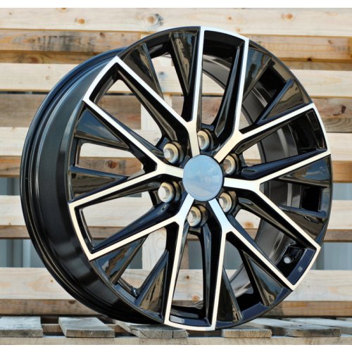 Alu kola Racing Line H3219F, 20x8 6x139.7 ET55, černá + leštění (zátěžová)