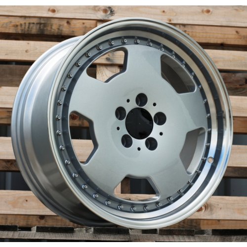 Alu kola Racing Line B5852, 18x8 5x112 ET35, stříbrná + leštěný límec