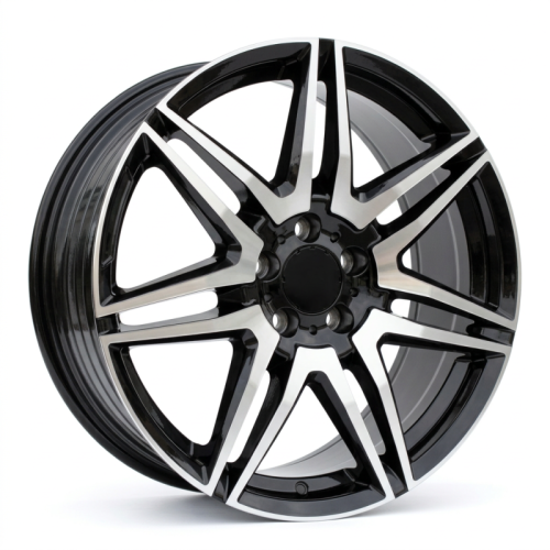 Alu kola Racing Line YF7075, 18x8 5x112 ET52, černá + leštění (zátěžová)