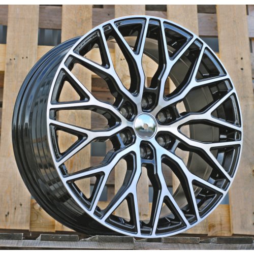 Alu kola Racing Line YF0412, 19x8 6x120 ET48, černá + leštění (zátěžová)
