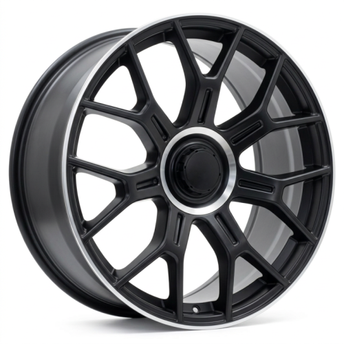 Alu kola Racing Line Y1188, 20x8.5 5x112 ET38, černá matná + leštěný límec (zátěžová)