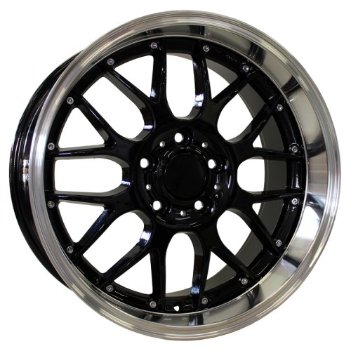 Alu kola Racing Line BY773, 18x8 5x120 ET20, černá + leštěný límec