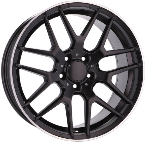Alu kola Racing Line A1257, 18x8 5x112 ET40, černá matná + leštěný límec