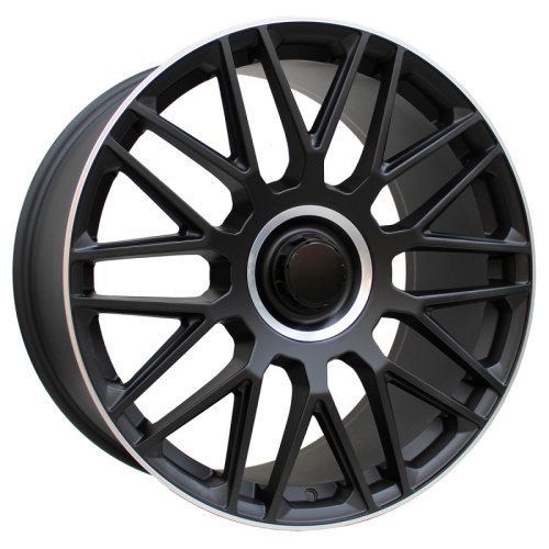 Alu kola Racing Line FE230, 21x10 5x112 ET62.5, černá matná + leštěný límec + rytá krytka