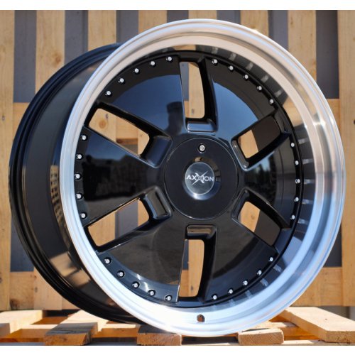 Alu kola Racing Line AT674, 21x9 5x112 ET30, černá + leštěný límec