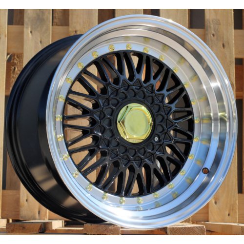 Alu kola Racing Line BY479, 17x10 8x100 ET20, černá + leštěný límec